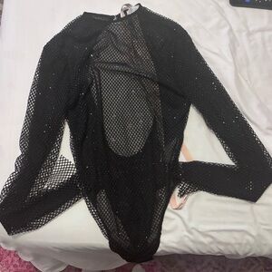 Oh Polly Black Mesh Bodysuit